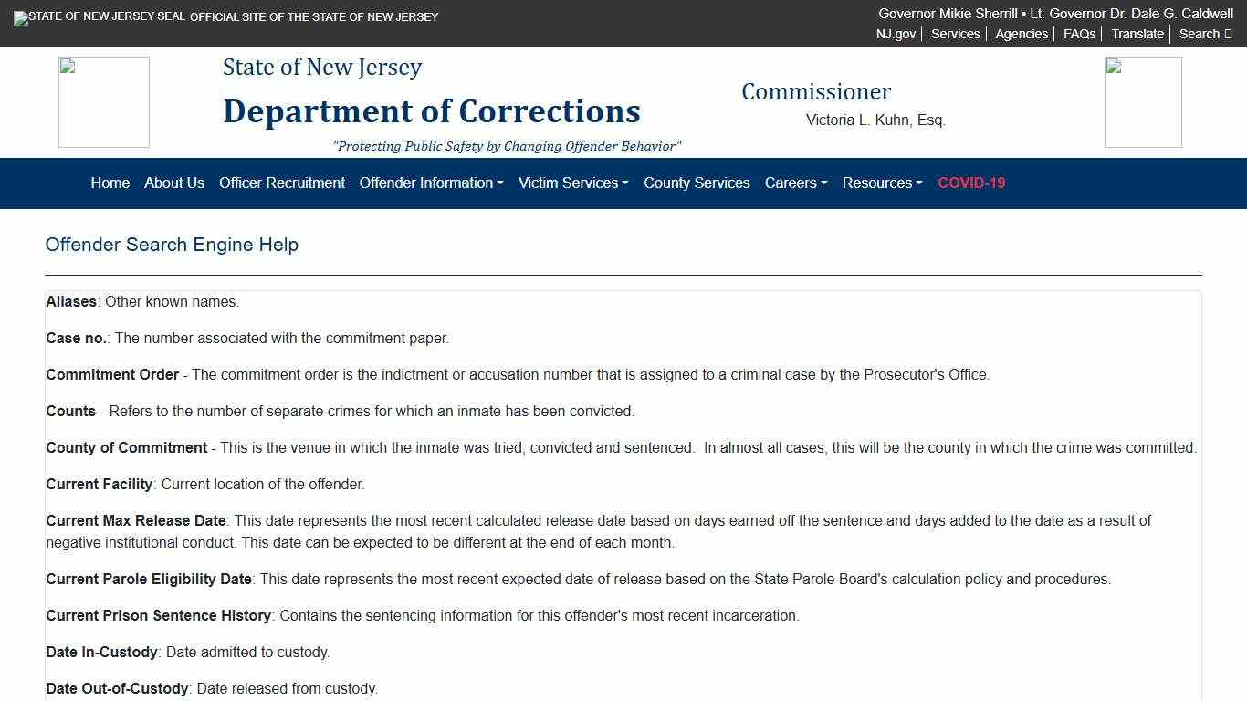 New Jersey Department of Corrections